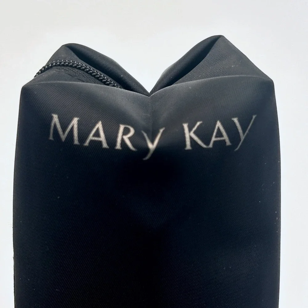 Mary Kay Makeup Bag Travel Cosmetic Pouch Black Pink Satin Coqette NEW